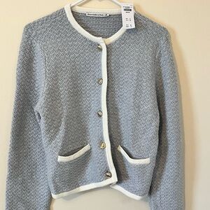 Abercrombie & Fitch Crew Sweater Jacketket | M Grey | NWT